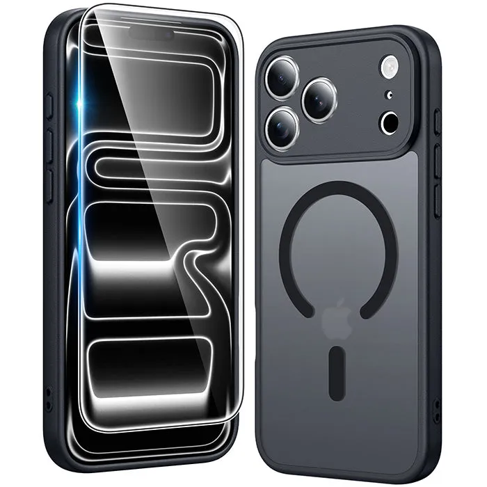 FNTCASE for iPhone 17 Pro Max Case: Strong Magnetic Translucent Matte Slim Shockproof Protective Drop Full Protection Phone Cover Minimal Detail Texture Smooth Finish