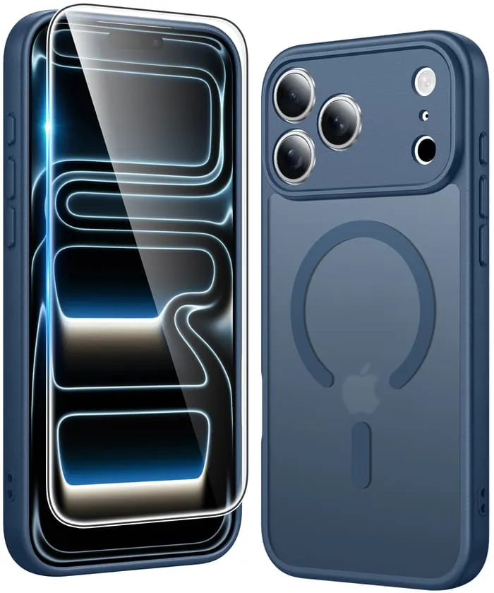 Hybrid Material FNTCASE for iPhone 17 Pro Max Case: Strong Magnetic Translucent Matte Slim Shockproof Protective Drop Full Protection Phone Cover