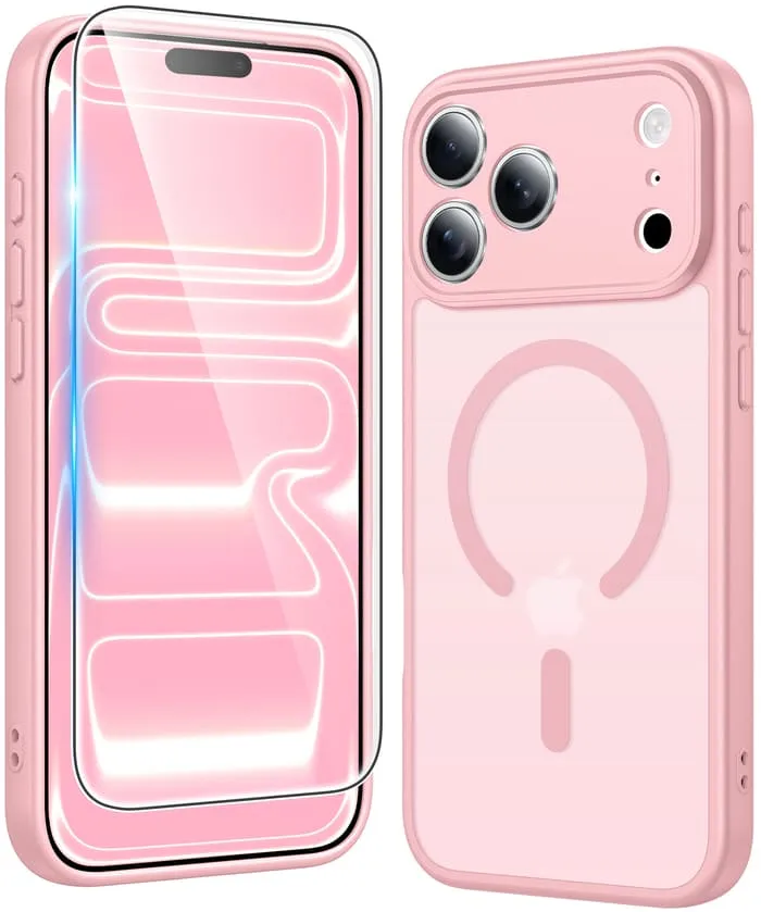 Protective barrier FNTCASE for iPhone 17 Pro Max Case: Strong Magnetic Translucent Matte Slim Shockproof Protective Drop Full Protection Phone Cover