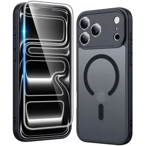 FNTCASE for iPhone 17 Pro Max Case: Strong Magnetic Translucent Matte Slim Shockproof Protective Drop Full Protection Phone Cover Minimal Detail Texture Smooth Finish