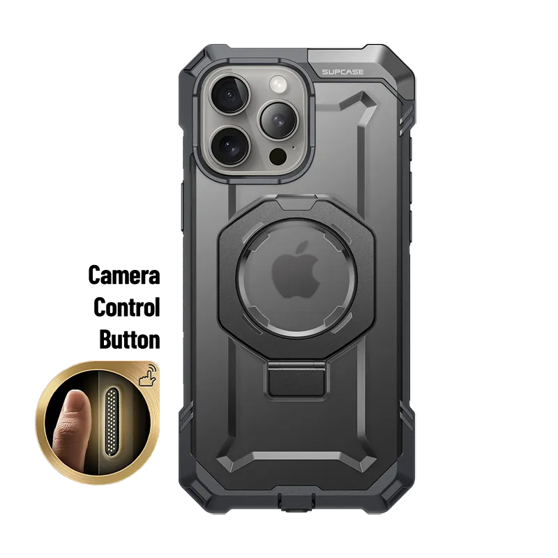 Minimalist Aesthetic iPhone 16 Pro 6.3 inch UB Grip MagSafe Camera Control Button Phone Case-Gray