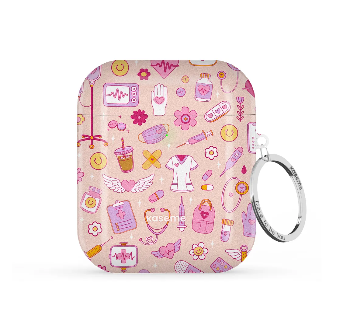 Lightweight Texture Shell Code Pink AirPods Case