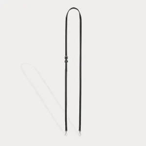 Mobile Users Minimalist Look Emma Pebble Leather Adjustable Strap - Black/Silver
