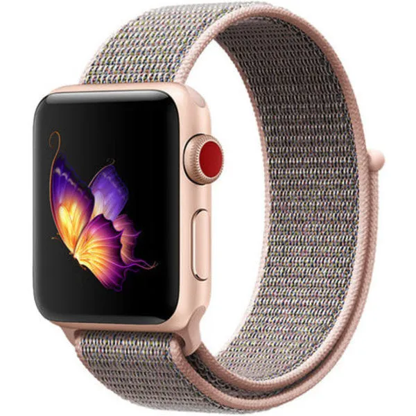 Luxury Detail Apple Watch Nylon Strap (Soft Pink)