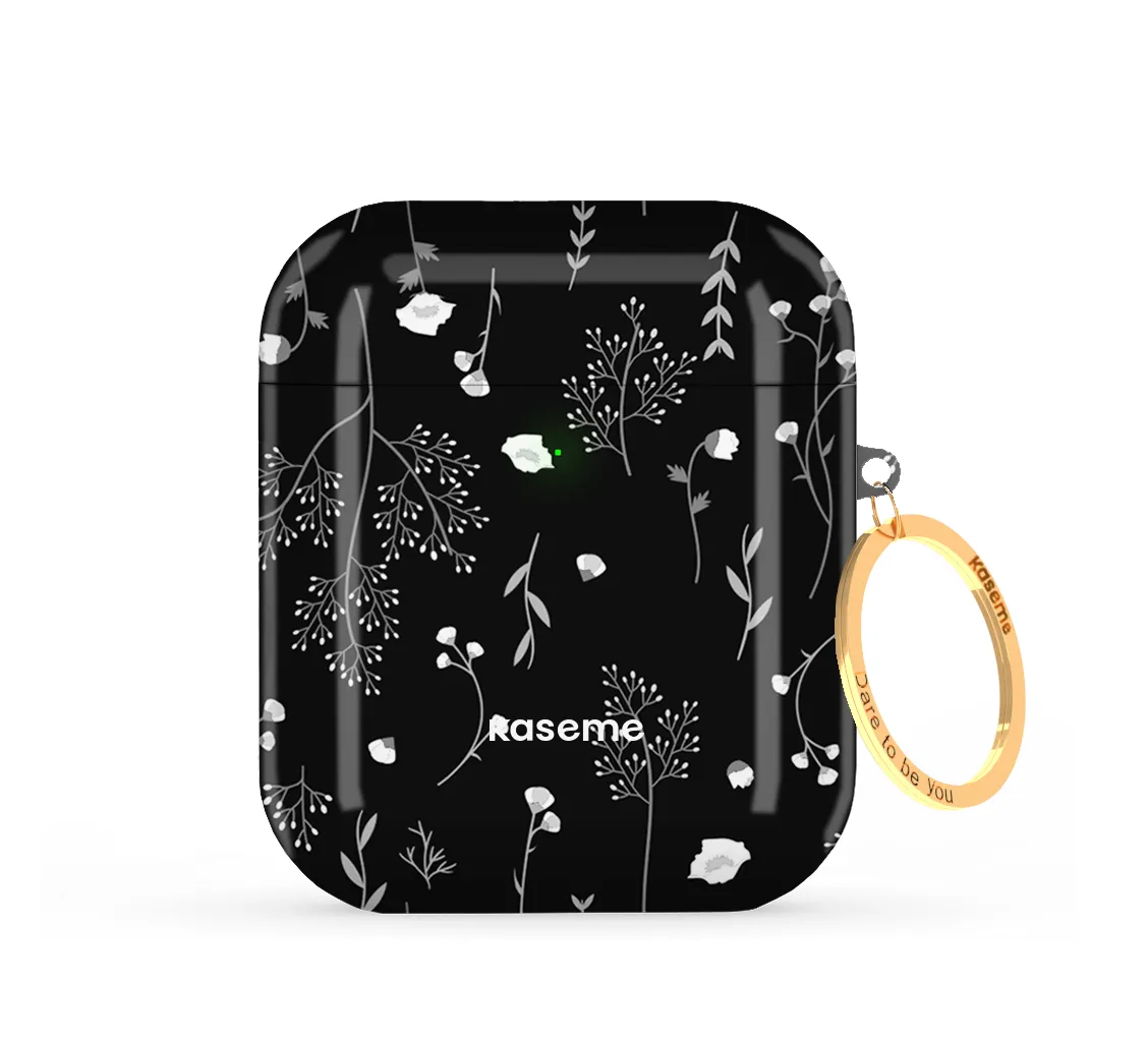 slim hybrid silicone case for young professionals Evelyn Black AirPods Case