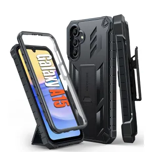 FNTCASE For Samsung Galaxy A15 5G 6.5 inch Phone Case: Rugged Protective Phone Case with Belt Clip Holster and Kickstand Wireless charging