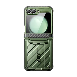 Soft coating Gloss Surface Layer Galaxy Z Flip6 Unicorn Beetle PRO Rugged Case with Belt Clip-Dark Green