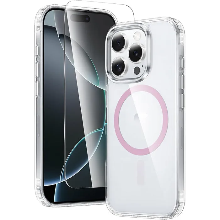 Minimal Pattern Phone Accessory FNTCASE for iPhone 16 Pro Max 6.9 inch Case: Magnetic Charging Anti Yellowing Shockproof Magsafe Support Phone Case