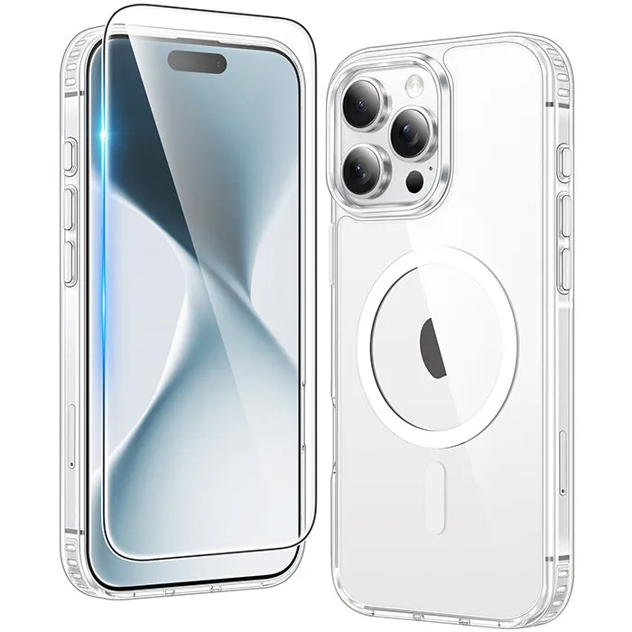 FNTCASE for iPhone 16 Pro Max 6.9 inch Case: Magnetic Charging Anti Yellowing Shockproof Magsafe Support Phone Case Creative Design Durable Build Texture