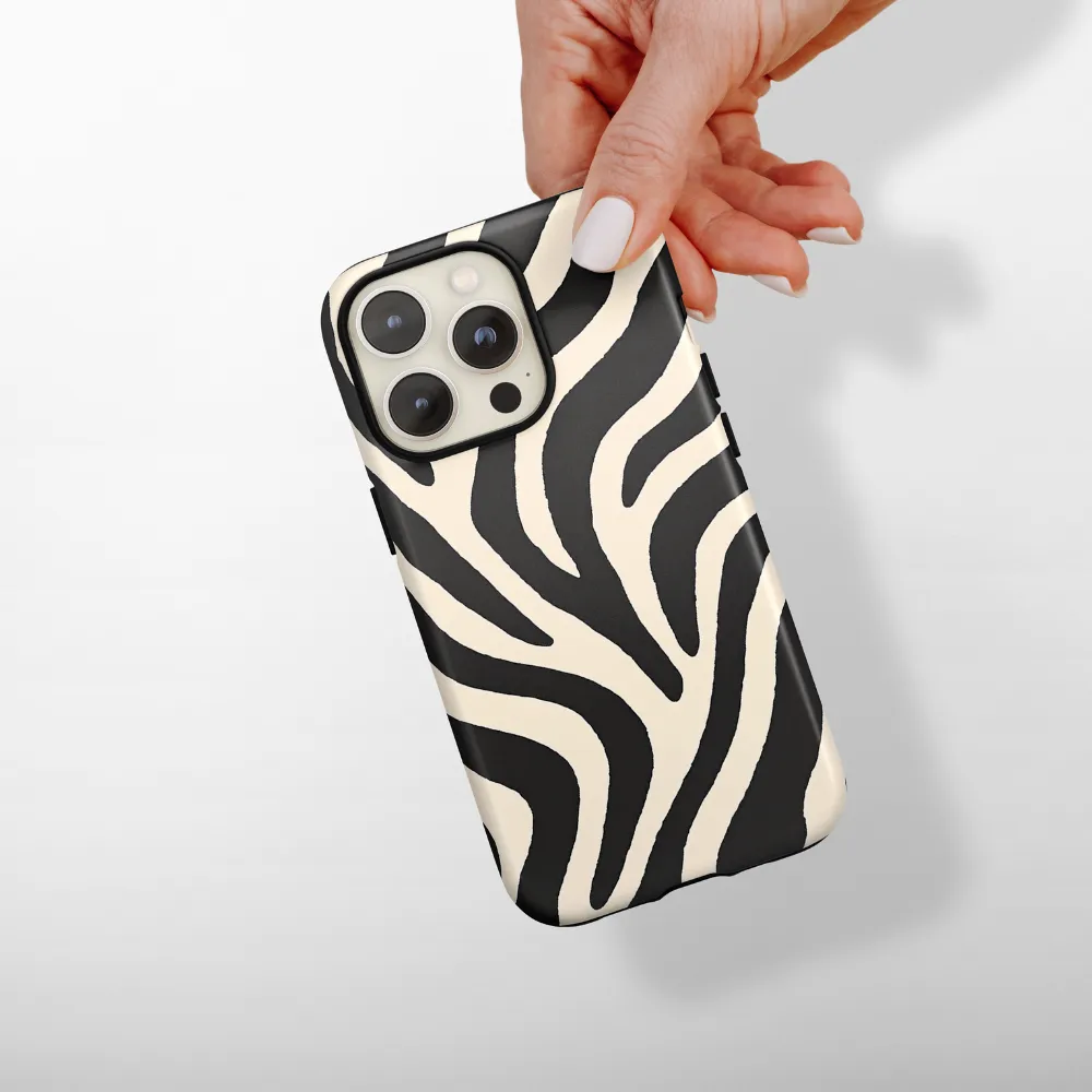 Tough Phone Case - Noir Safari Smooth Pattern Finish Durable Material