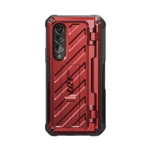 Galaxy Z Fold3 Unicorn Beetle PRO Rugged Case with S-Pen Holder-Metallic Red Pocket Ready