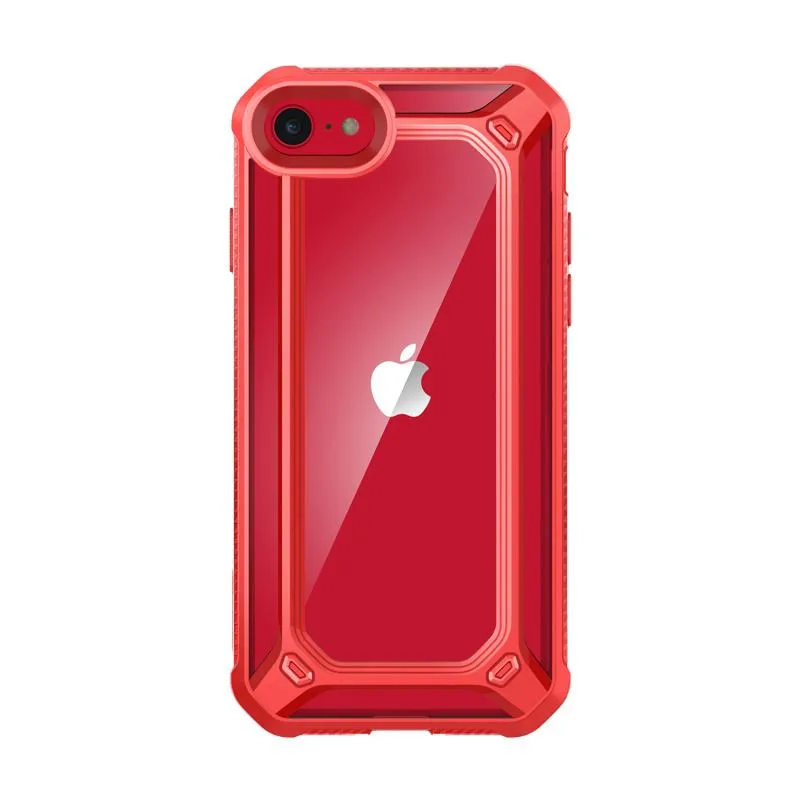 iPhone SE Unicorn Beetle Exo Clear Case-Red Clear Frame Matte Texture Surface