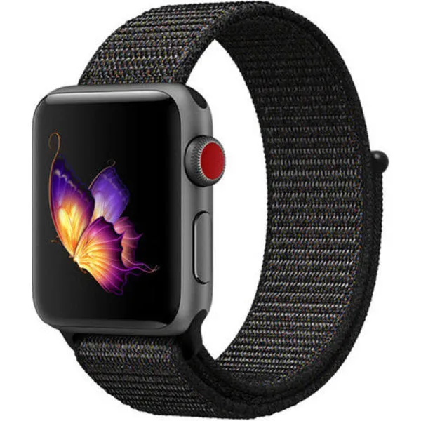 Apple Watch Nylon Strap (Black) Custom Fit