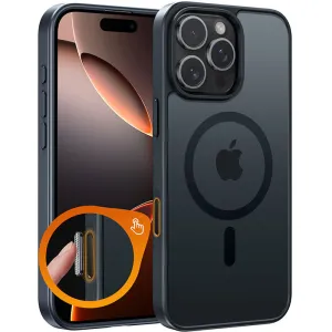 Soft Build Texture Scratch Resistant FNTCASE for iPhone 16 Pro Case: Support Camera Control Capture Magnetic Matte Translucent Phone Case - Military Grade Drop-Proof Shockproof Slim Rugged Protective Cover (Camera Control)