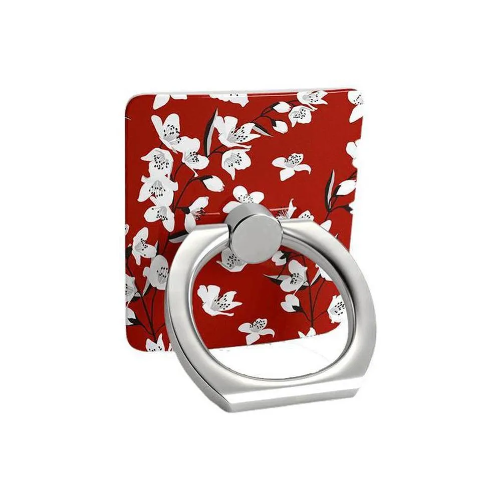 Floral Forest | Red Cherry Blossom Floral Phone Ring Phone Rotation Ring Hands-Free Grip