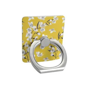 Finger Loop Ring Spin Mount Ring Floral Forest | Yellow Cherry Blossom Floral Phone Ring