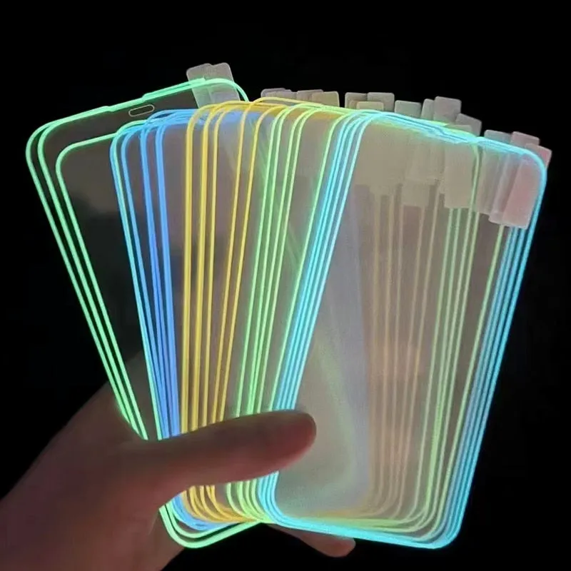 Fluorescent Glow In The Dark Tempered Glass Screen Protector For iPhone Professional Style