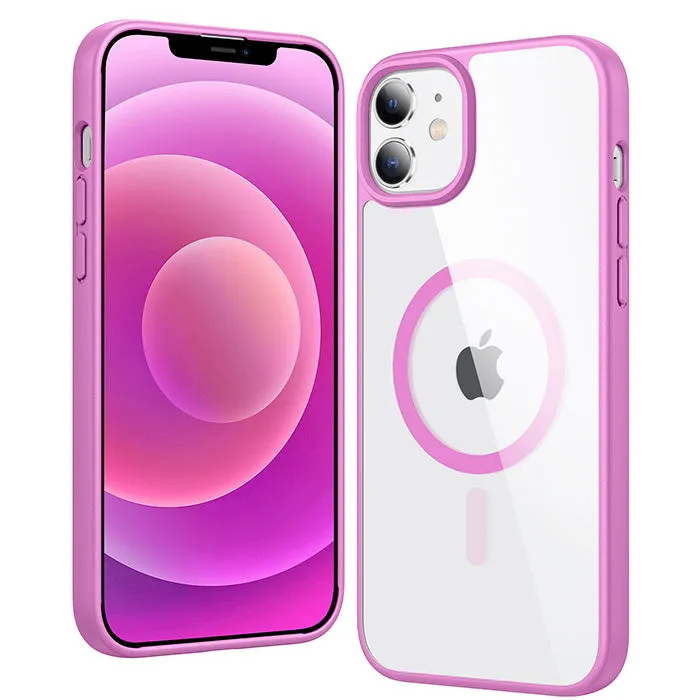 Protective Form FNTCASE for iPhone 12 Case: Clear Anti Yellowing Magnetic Military Grade Drop Protection Cell Phone Cover - Rugged Shockproof Protective Bumper Transparent