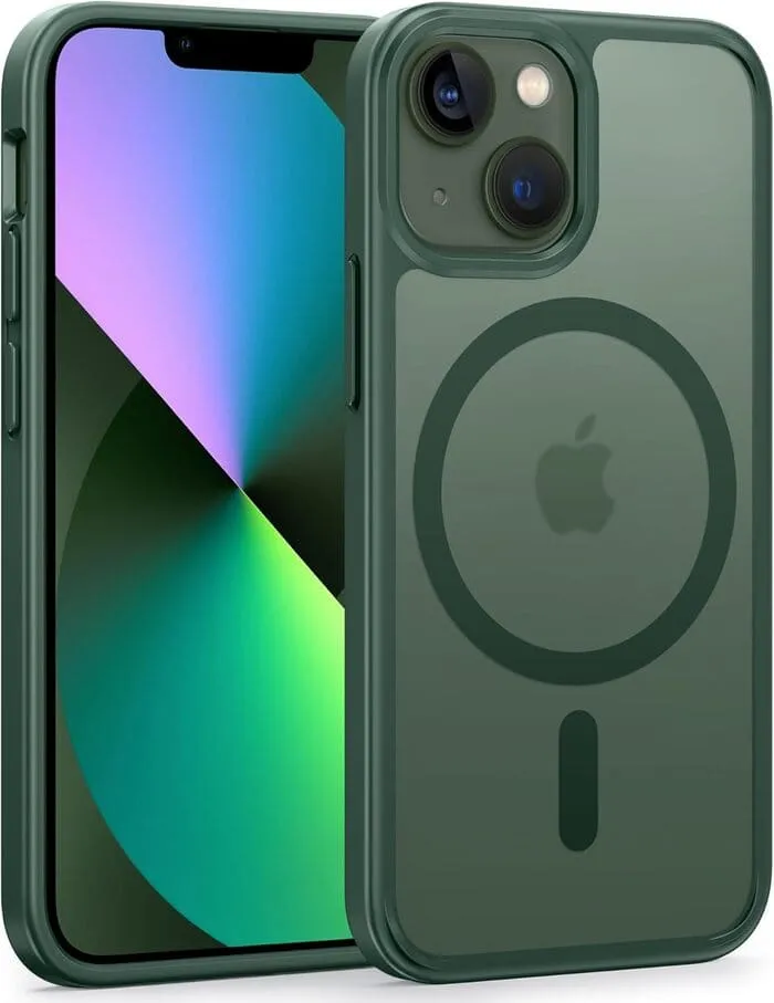 FNTCASE for iPhone 12 Mini 13 Mini Phone Case: Magnetic Charging Shockproof Magsafe Support - Frosted Oil Spray Touch Flexible Grip Form Minimal Pattern