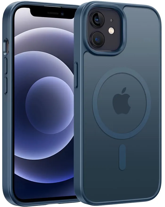 Outdoor Design FNTCASE for iPhone 12 Mini 13 Mini Phone Case: Magnetic Translucent Matte Shockproof Slim Phone Cover - Military Grade Drop Proof Hard Back Anti-Fingerprint Protective Case