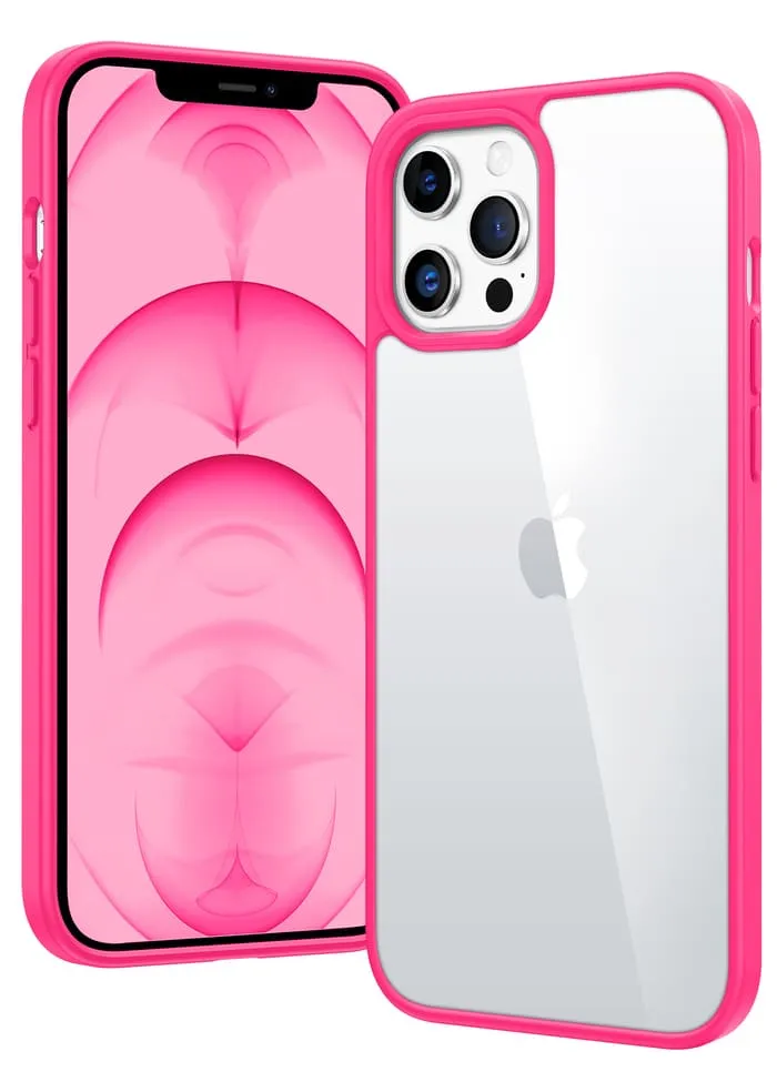 Glossy Texture Flexible Pattern Layer FNTCASE for iPhone 12 Pro Max 6.7 Inch Case: Matte Clear Military Grade Drop Protection Phone Cover