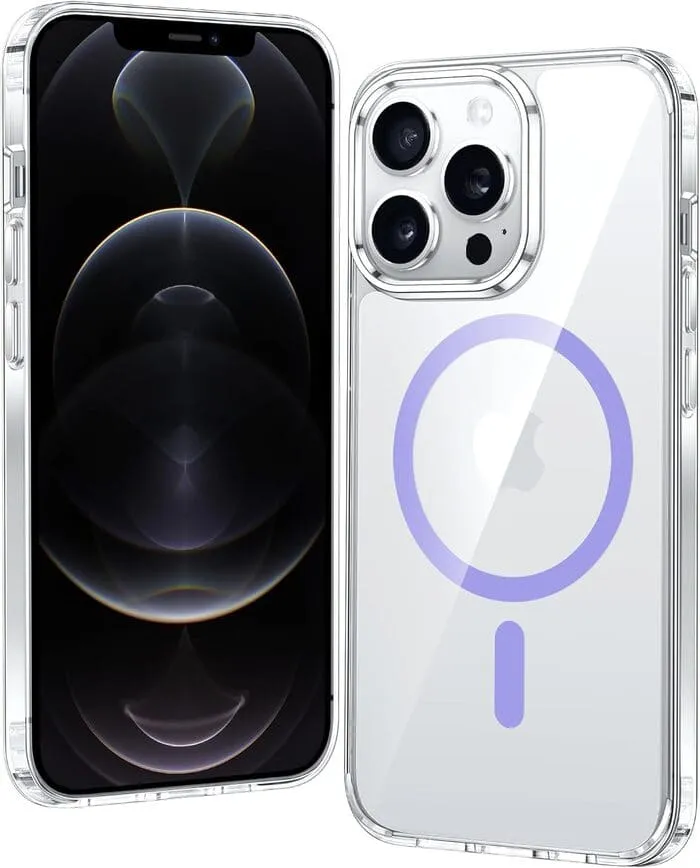 FNTCASE for iPhone 12 Pro Max 6.7 inches Clear Phone Case: Magnetic Charging Shockproof Magsafe Support Creative Texture Outdoor Adventure