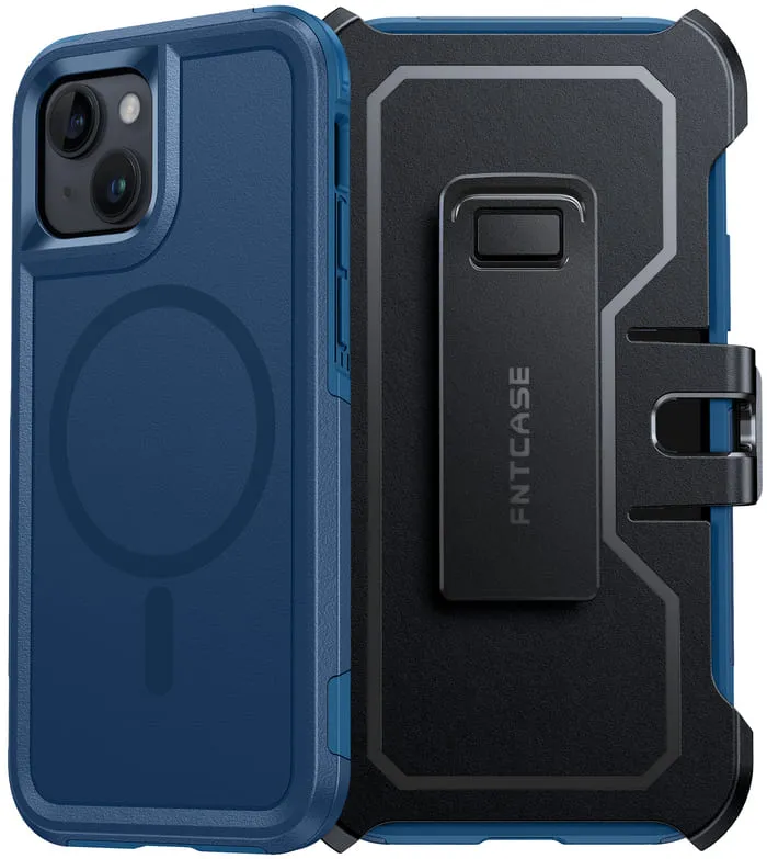 Tactile Buttons Vivid Gradient FNTCASE for iPhone 13 iPhone 14 Magnetic Case: Dual Layer Protective Phone Cover with Belt Clip Holster | Military Grade Dropproof Protection Durable Non Slip Textured Back