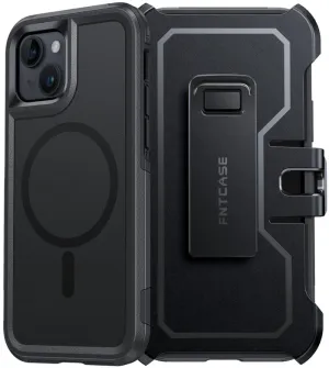 FNTCASE for iPhone 13 iPhone 14 Magnetic Case: Dual Layer Protective Phone Cover with Belt Clip Holster | Military Grade Dropproof Protection Durable Non Slip Textured Back Elegant Layer Texture Portable Accessory