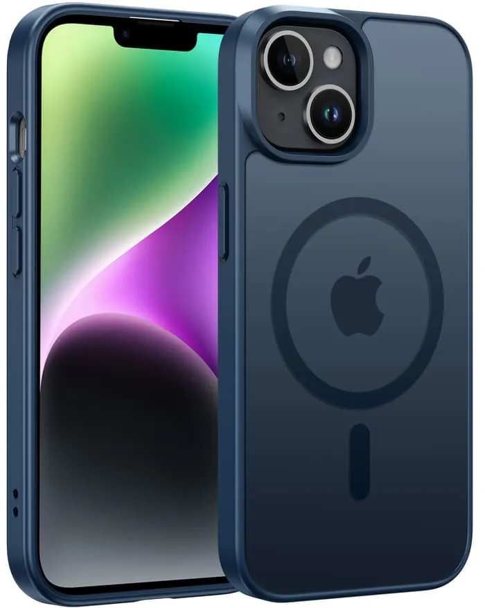 FNTCASE for iPhone 13 iPhone 14 Phone Case: Magnetic Charging Shockproof Magsafe Support - Frosted Oil Spray Touch Student Friendly