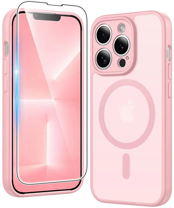 FNTCASE for iPhone 13 Pro Case: Strong Magnetic Translucent Matte Slim Shockproof Protective Drop Full Protection Phone Cover Protective Craft Stylish Finish