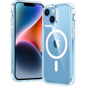 FNTCASE for iPhone 14 Plus Clear Phone Case: Magnetic Charging Shockproof Magsafe Support Premium Style Outdoor Protection