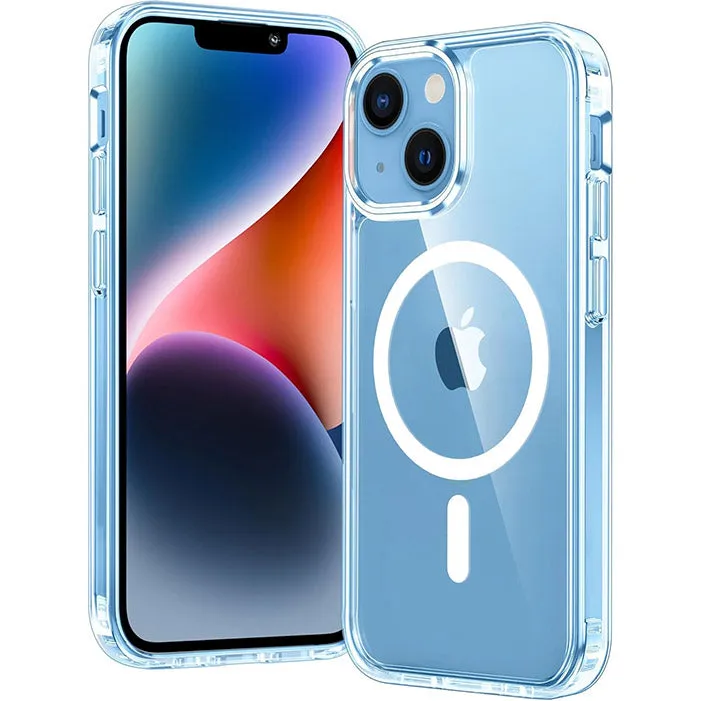 FNTCASE for iPhone 14 Plus Clear Phone Case: Magnetic Charging Shockproof Magsafe Support Premium Style Outdoor Protection