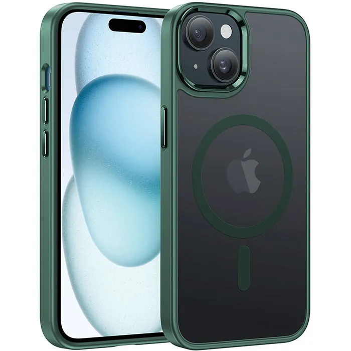 Soft Touching Gloss Surface Layer FNTCASE for iPhone 15 Phone Case: Magnetic Charging Shockproof Magsafe Support - Frosted Oil Spray Touch