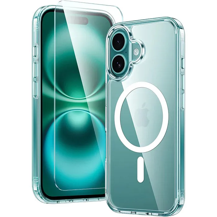 FNTCASE for iPhone 16 6.1 inch Case: Magnetic Charging Anti Yellowing Shockproof Magsafe Support Phone Case Casual Texture