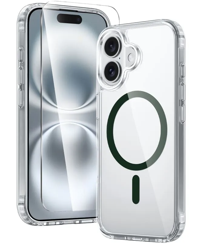 Light Frame FNTCASE for iPhone 16 Plus 6.7 inch Case: Magnetic Charging Anti Yellowing Shockproof Magsafe Support Phone Case