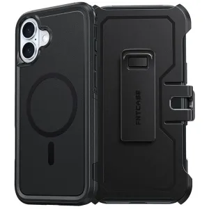 Hybrid Pattern Design FNTCASE for iPhone 16 Plus 6.7 inch Magnetic Case: Dual Layer Protective Phone Cover with Belt Clip Holster | Military Grade Dropproof Protection Durable Non Slip Textured Back