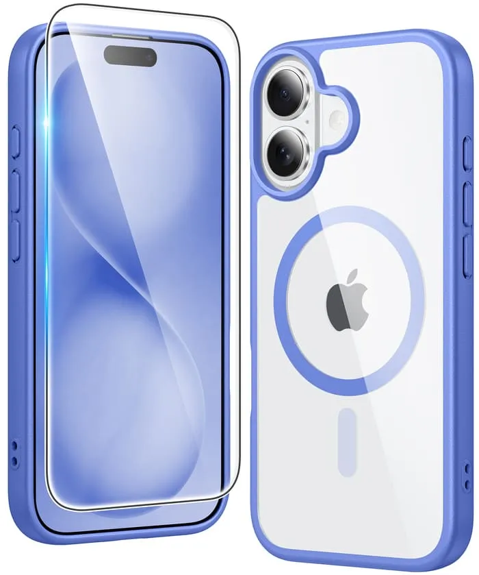 FNTCASE for iPhone 16 Plus Case: Clear Anti Yellowing Magnetic Military Grade Drop Protection Cell Phone Cover - Rugged Shockproof Protective Bumper Transparent Refined Protection