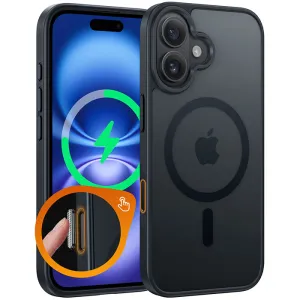 Rugged Build Texture FNTCASE for iPhone 16 Plus Case: Support Camera Control Capture Magnetic Matte Translucent Phone Case - Military Grade Drop-Proof Shockproof Slim Rugged Protective Cover