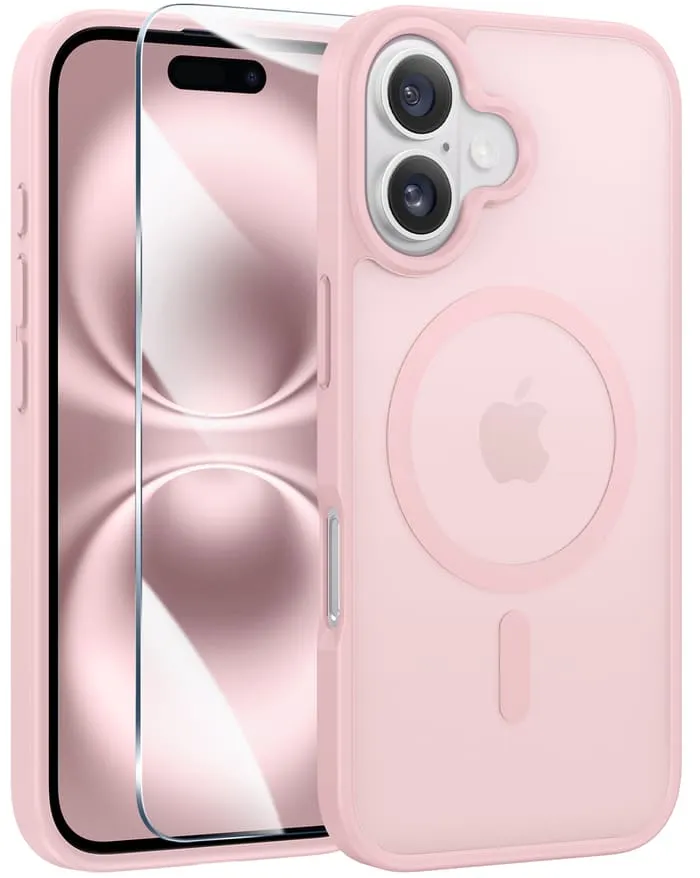 FNTCASE for iPhone 16 Plus Phone Case: Magnetic Translucent Matte Shockproof Slim Phone Cover - Military Grade Drop Proof Hard Back Anti-Fingerprint Protective Case daily accessory Hybrid Pattern Design