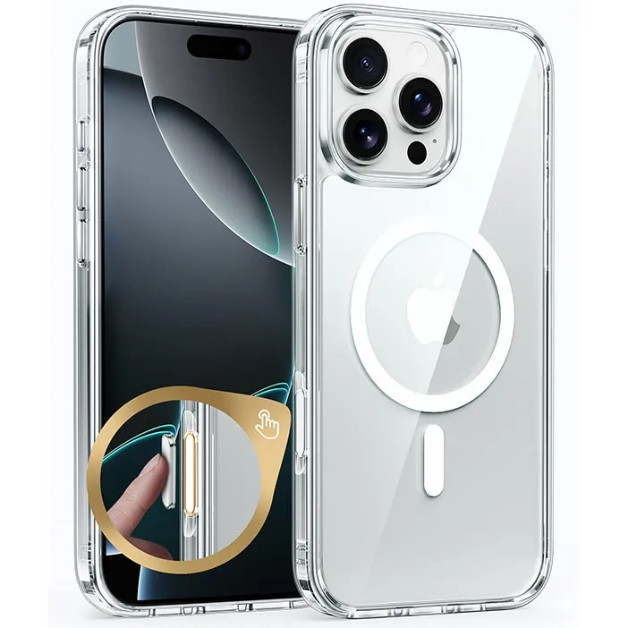 Fashion Forward Lightweight accessory FNTCASE for iPhone 16 Pro Case: Support Camera Control Capture Magnetic Military Grade Drop Protection Anti Yellowing Cell Phone Cover - Rugged Shockproof Transparent Cases(Camera Control)