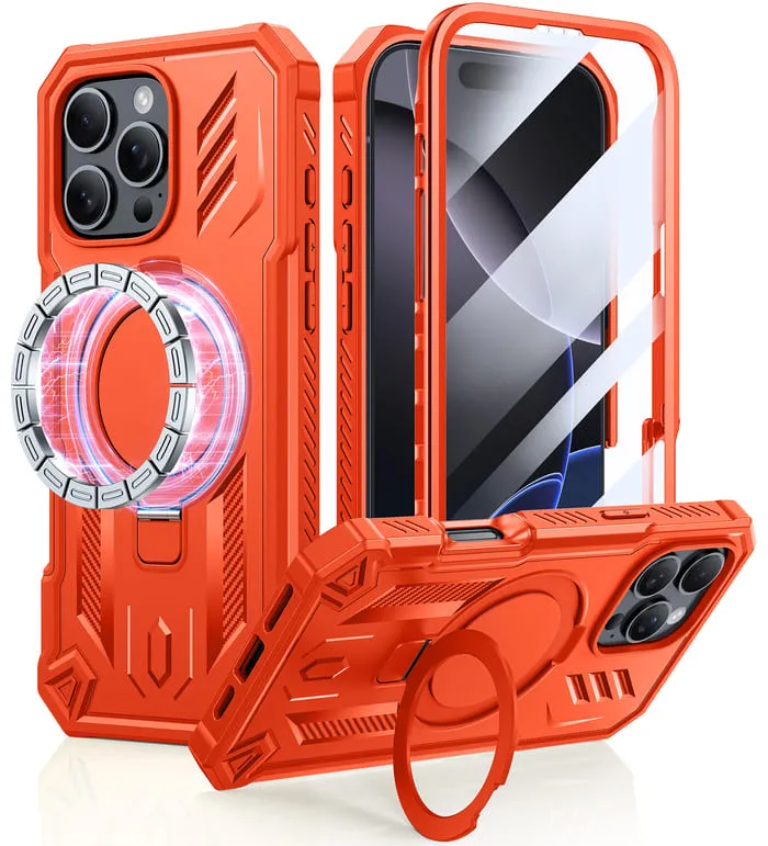 Color Layer Premium Quality FNTCASE for iPhone 16 Pro Max Case with Ring Holder Magnetic Kickstand Military Grade Shockproof Protective Rugged Cell Phone Cover