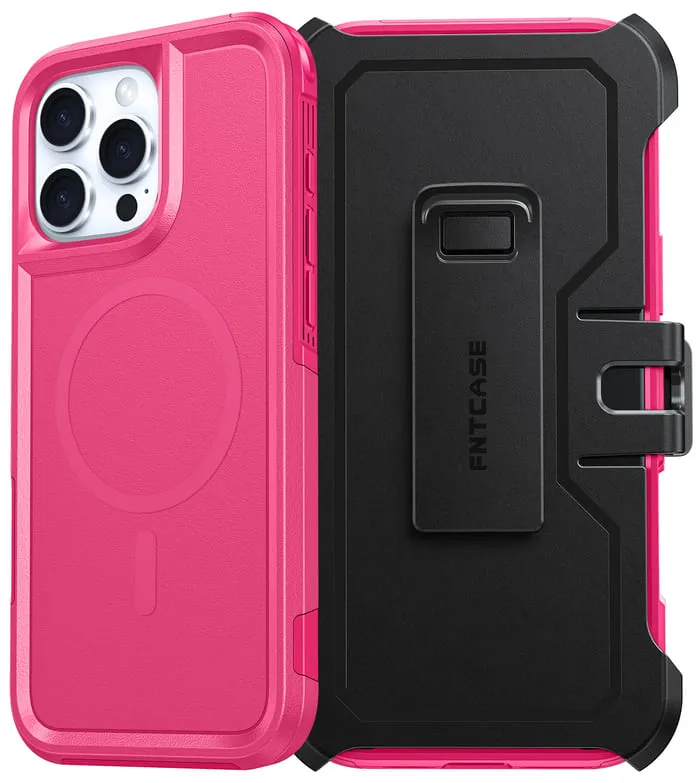 Vivid Gradient Bold Look FNTCASE for iPhone 16 Pro Max Magnetic Case: Dual Layer Protective Phone Cover with Belt Clip Holster | Military Grade Dropproof Protection Durable Non Slip Textured Back