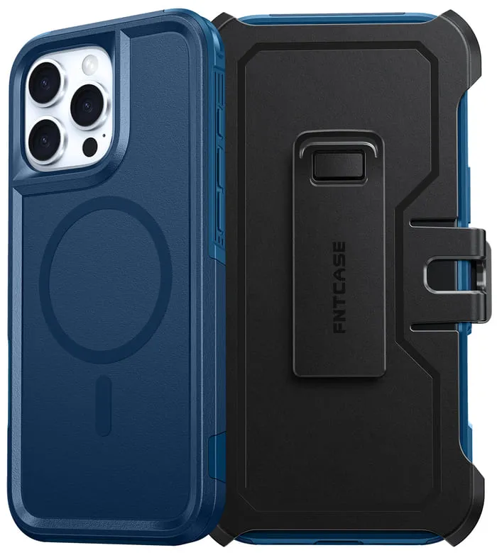 Light Form Precision Cutouts FNTCASE for iPhone 16 Pro Max Magnetic Case: Dual Layer Protective Phone Cover with Belt Clip Holster | Military Grade Dropproof Protection Durable Non Slip Textured Back