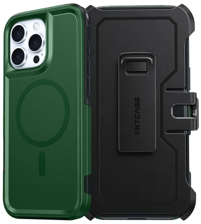 Modern Pattern Style Anti Scratch Layer FNTCASE for iPhone 16 Pro Max Magnetic Case: Dual Layer Protective Phone Cover with Belt Clip Holster | Military Grade Dropproof Protection Durable Non Slip Textured Back