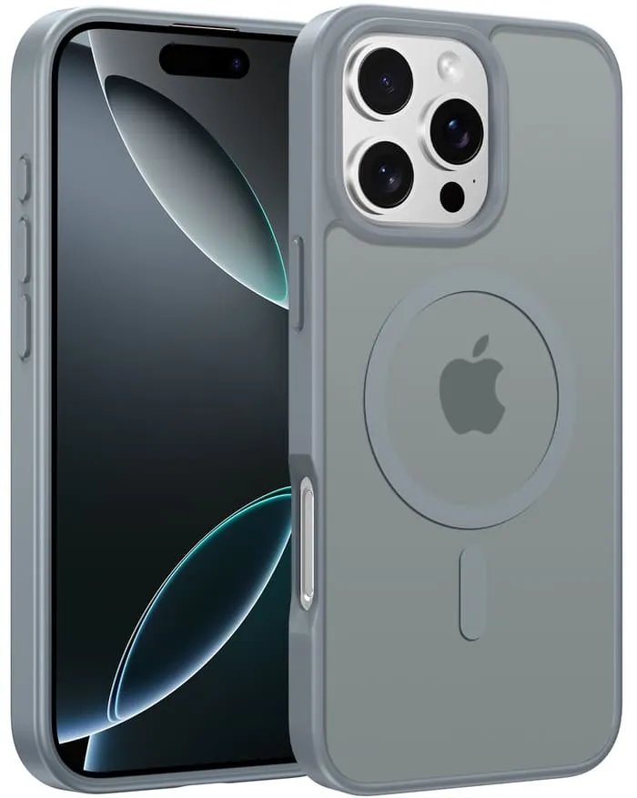 FNTCASE for iPhone 16 Pro Phone Case: Magnetic Translucent Matte Shockproof Slim Phone Cover - Military Grade Drop Proof Hard Back Anti-Fingerprint Protective Case Slim Profiled