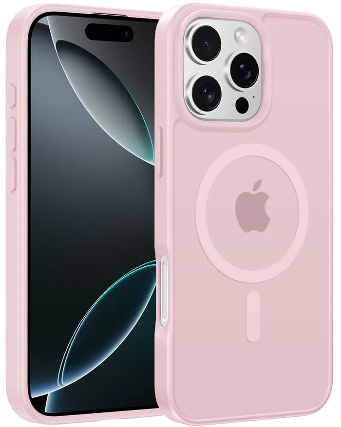 Stylish Texture Compact Frame FNTCASE for iPhone 16 Pro Phone Case: Magnetic Translucent Matte Shockproof Slim Phone Cover - Military Grade Drop Proof Hard Back Anti-Fingerprint Protective Case