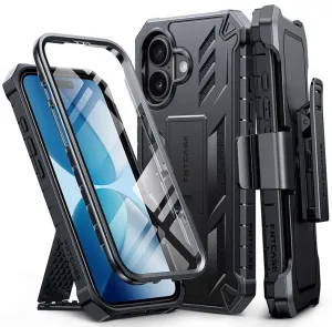 Elegant Shield FNTCASE for iPhone 17 Case: Military Grade Rugged Cell Phone Cover with Kickstand and Belt Clip Holster