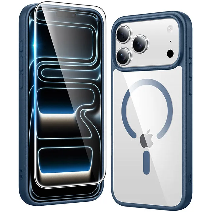 Stylish Finish Texture Elegant Appearance FNTCASE for iPhone 17 Pro Max Case: Clear Anti Yellowing Magnetic Military Grade Drop Protection Cell Phone Cover - Rugged Shockproof Protective Bumper Transparent