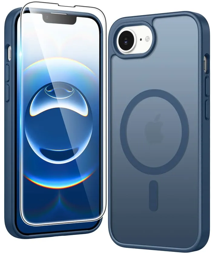 Camera Protection Soft Finish Layer FNTCASE for iPhone SE 4/ SE 2025/ 16E Phone Case: Magnetic Charging Shockproof Magsafe Support - Frosted Oil Spray Touch