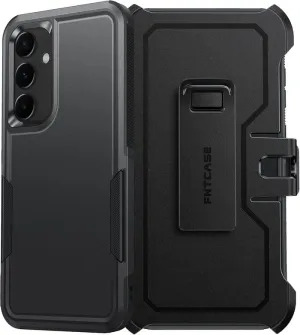 FNTCASE for Samsung Galaxy A35 Case: Dual Layer Military Grade Drop Protection Phone Cover with Belt-Clip Holster | Rugged Durable Heavy Duty Shockproof Protective Bumper Tough Sleek Build Flexible Layer Design
